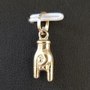 14K Gold Good Luck Hand Pendant